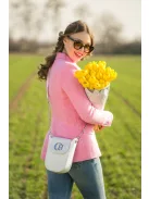 Chiara rostbőr táska K 773 fehér rózsa