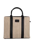 David Jones szalma kézitáska CM6960A fekete bézs