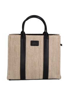 David Jones szalma kézitáska CM6960A fekete bézs