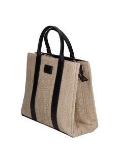 David Jones szalma kézitáska CM6960A fekete bézs