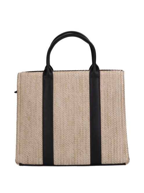 David Jones szalma kézitáska CM6960A fekete bézs