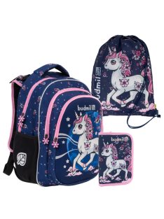 Budmil unikornis iskolatáska szett 3 részes