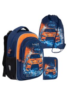 Budmil racing autós iskolatáska szett 3 részes
