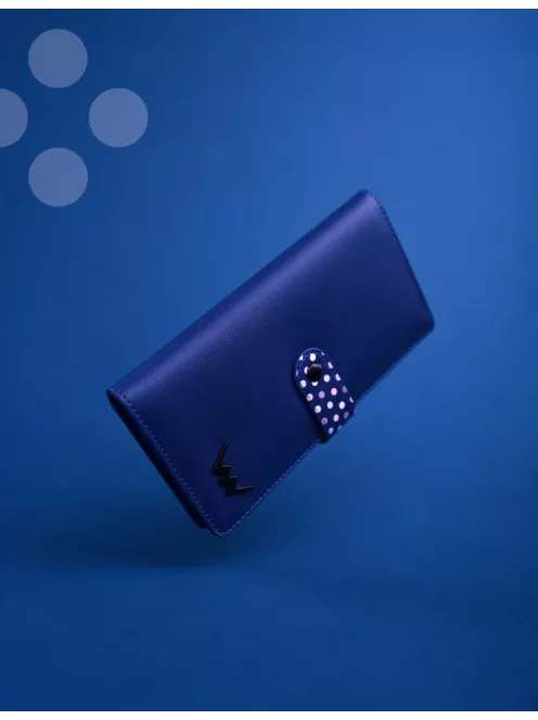 Vuch Hermione Dot kék nagy pöttyös patentos pénztárca