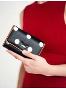 Vuch Claire fekete pöttyös pénztárca patentos füllel