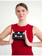 Vuch Claire fekete pöttyös pénztárca patentos füllel