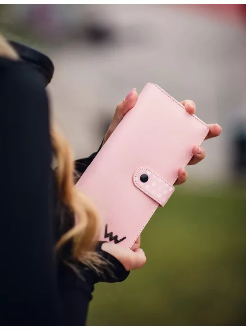 Vuch Hermione Dot pink nagy pöttyös patentos pénztárca