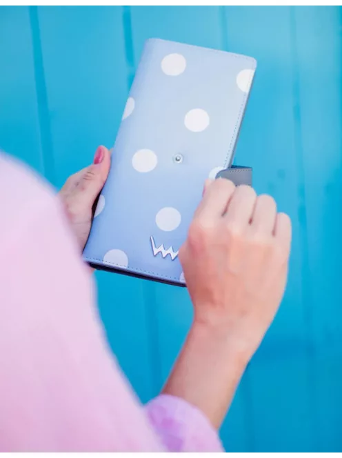 Vuch Cissy Light Blue nagy pöttyös patentos pénztárca