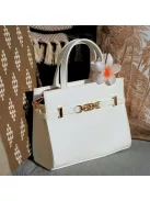 Virág alakú hajcsat és táskadísz fehér narancs