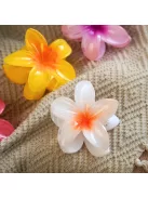 Virág alakú hajcsat és táskadísz fehér narancs