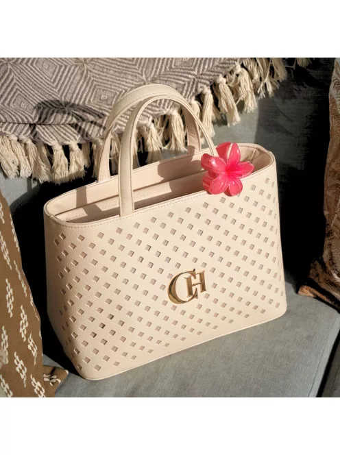 Virág alakú hajcsat és táskadísz púder