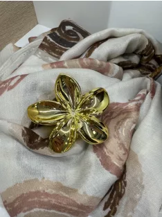 Virág alakú hajcsat és táskadísz arany