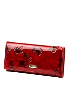 Gregorio lakk bőr pénztárca BTS-106 piros lepkés