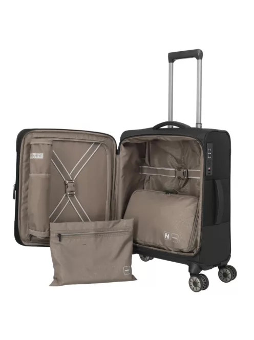 Travelite Crosslite S bővíthető kabinbőrönd fekete 92947-01