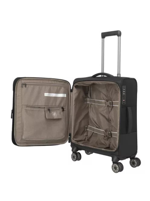 Travelite Crosslite S bővíthető kabinbőrönd fekete 92947-01