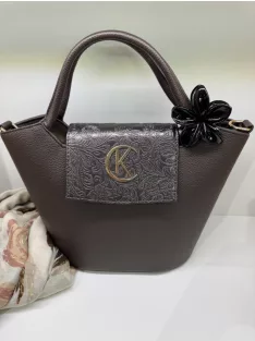 Virág alakú hajcsat és táskadísz fekete