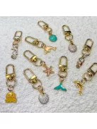 Zsákbamacska - kagylós kicsi táskadísz és kulcstartókagylós 