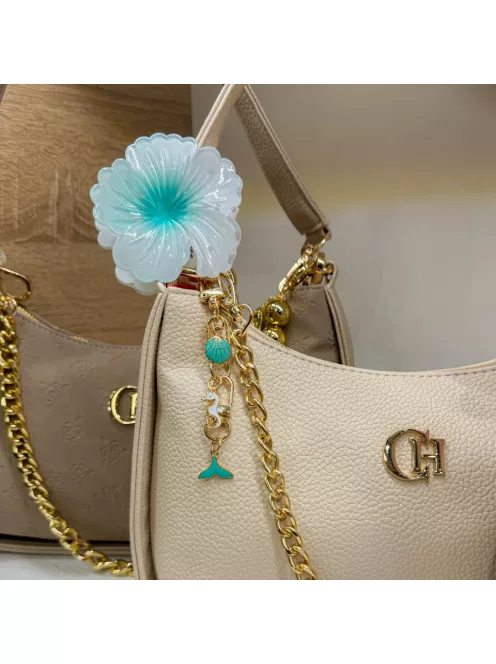 Zsákbamacska - kagylós kicsi táskadísz és kulcstartókagylós 