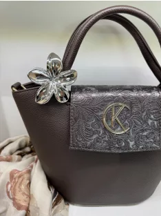 Virág alakú hajcsat és táskadísz ezüst