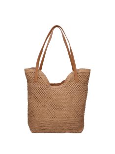 Divatos női drapp szalma táska