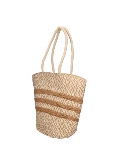 Divatos női bézs szalma táska