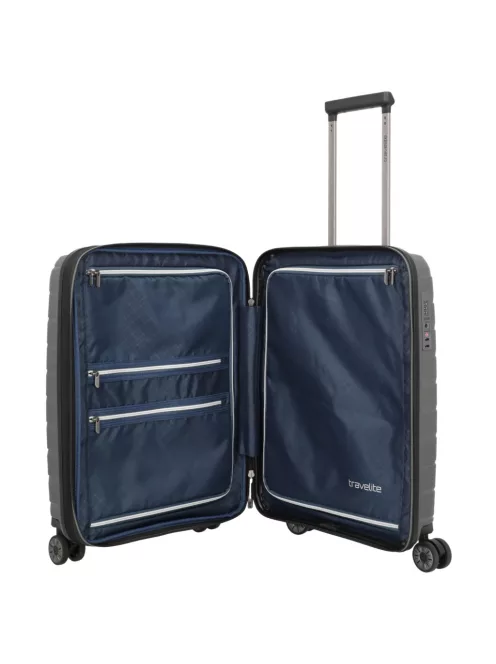 Travelite Air Base S antracit bővíthető kabinbőrönd