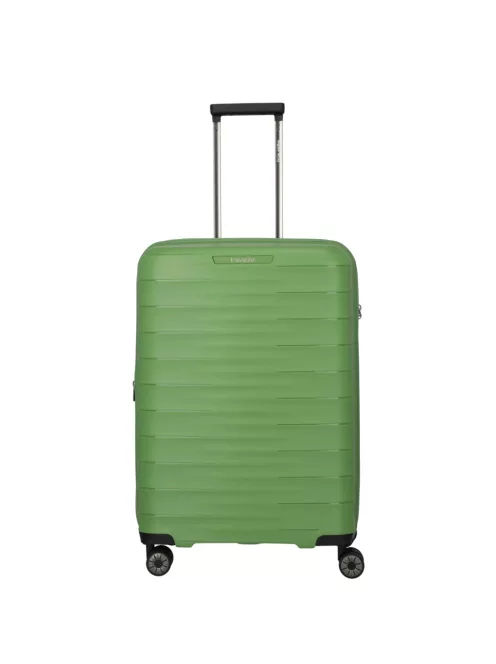 Travelite MOOBY M zöld bővíthető közepes méretű bőrönd