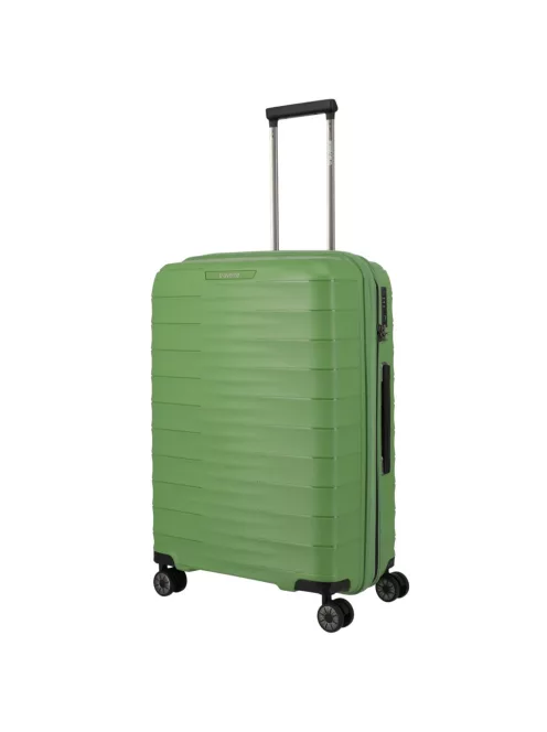 Travelite MOOBY M zöld bővíthető közepes méretű bőrönd