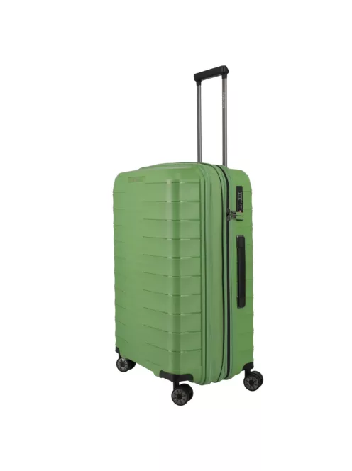 Travelite MOOBY M zöld bővíthető közepes méretű bőrönd