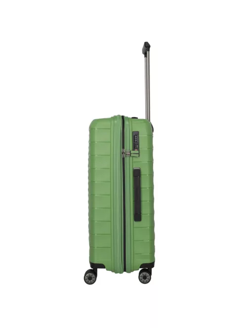 Travelite MOOBY M zöld bővíthető közepes méretű bőrönd