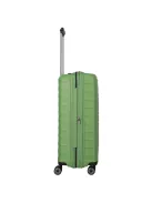 Travelite MOOBY M zöld bővíthető közepes méretű bőrönd