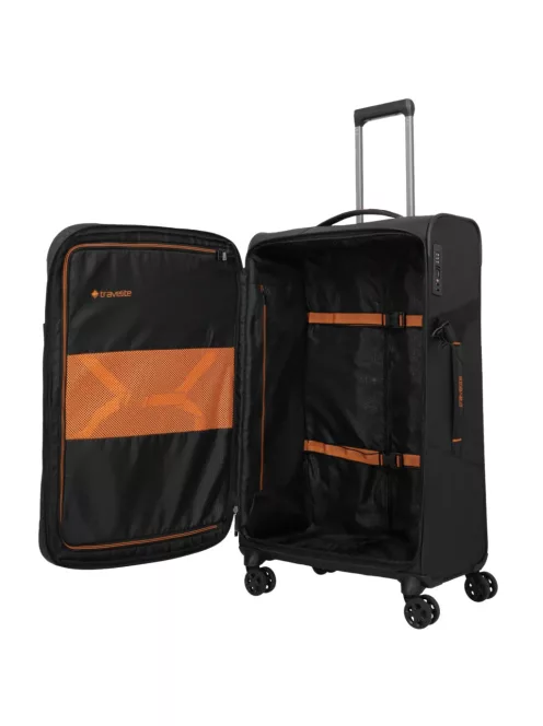 Travelite Briize L fekete bővíthető nagy méretű bőrönd