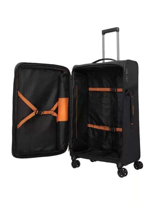 Travelite Briize L fekete bővíthető nagy méretű bőrönd