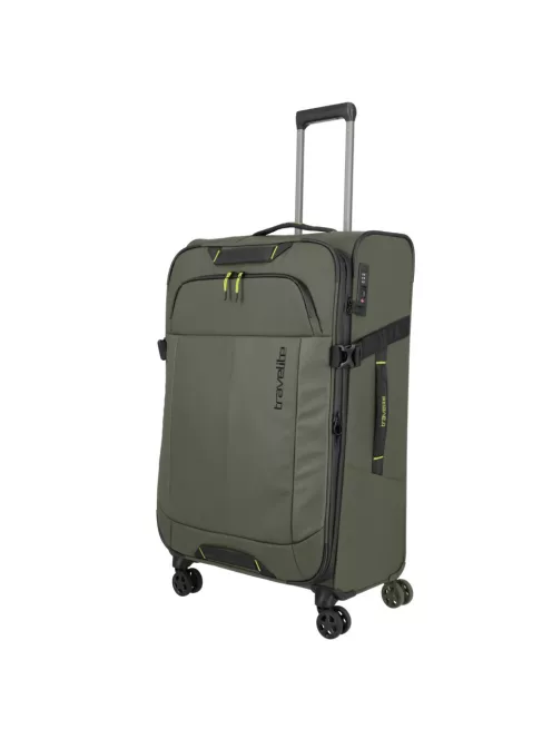 Travelite Briize L khaki bővíthető nagy méretű bőrönd