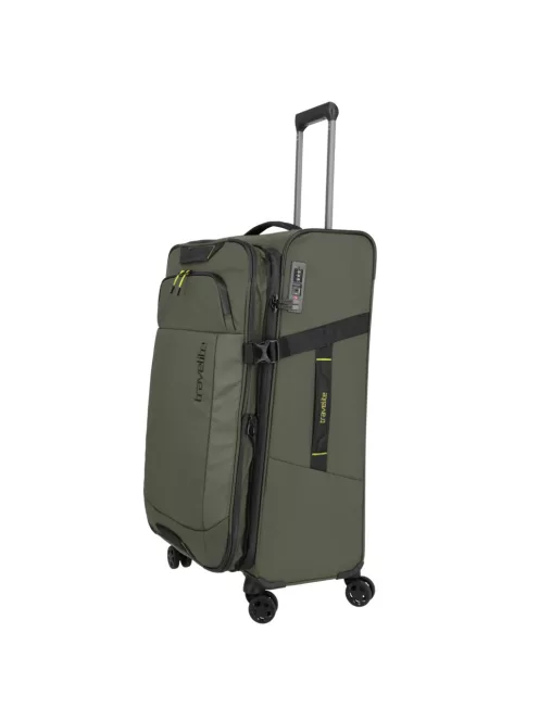 Travelite Briize L khaki bővíthető nagy méretű bőrönd