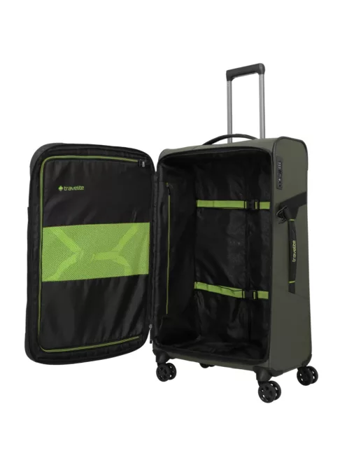 Travelite Briize L khaki bővíthető nagy méretű bőrönd