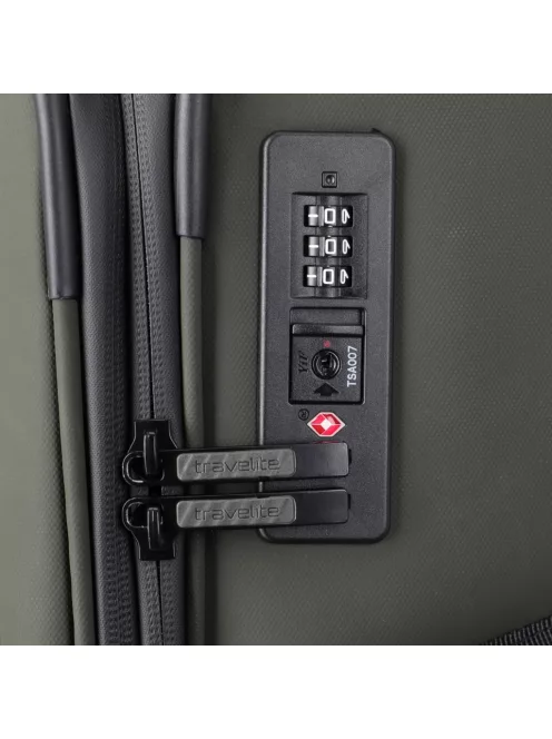 Travelite Briize L khaki bővíthető nagy méretű bőrönd