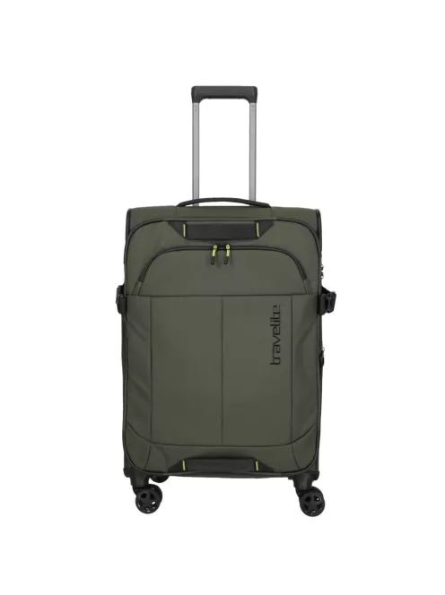 Travelite Briize M khaki bővíthető közepes méretű bőrönd