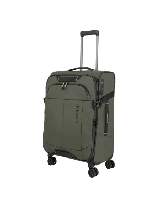 Travelite Briize M khaki bővíthető közepes méretű bőrönd