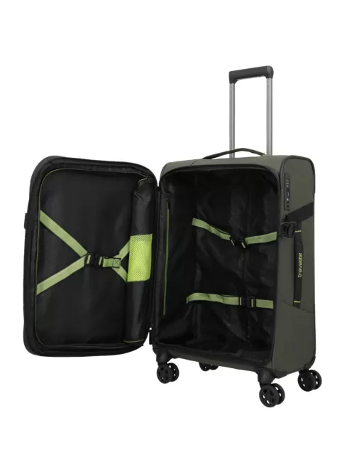 Travelite Briize M khaki bővíthető közepes méretű bőrönd