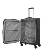 Travelite Umbria M fekete bővíthető közepes méretű bőrönd