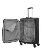 Travelite Umbria M fekete bővíthető közepes méretű bőrönd