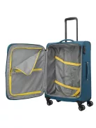 Travelite Umbria M petrol bővíthető közepes méretű bőrönd