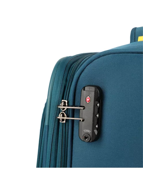 Travelite Umbria M petrol bővíthető közepes méretű bőrönd