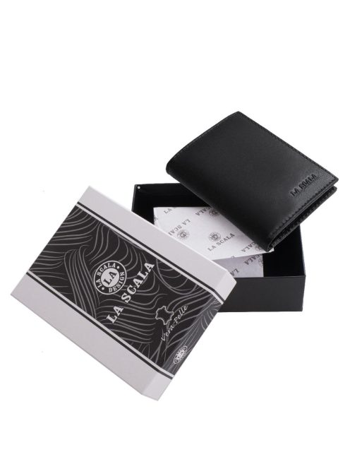 La Scala bőr kártya és irattartó pénztárca ADQ1008 fekete