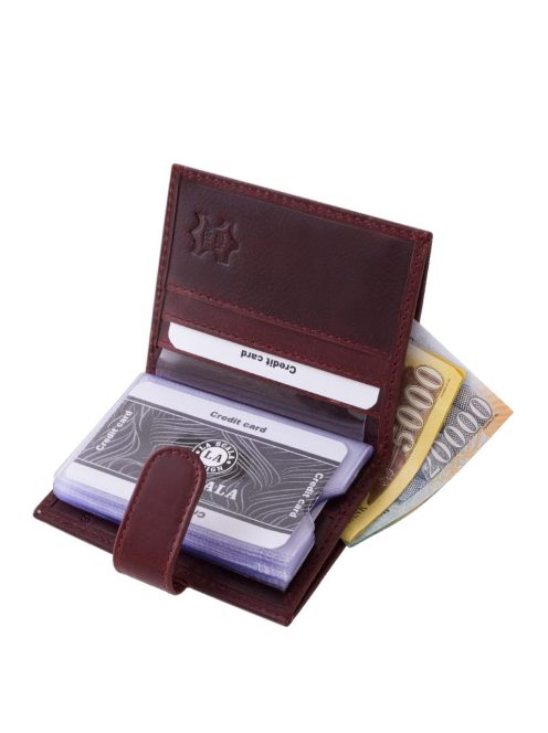 La Scala bőr kártyatartó ADQ2038/T bordó