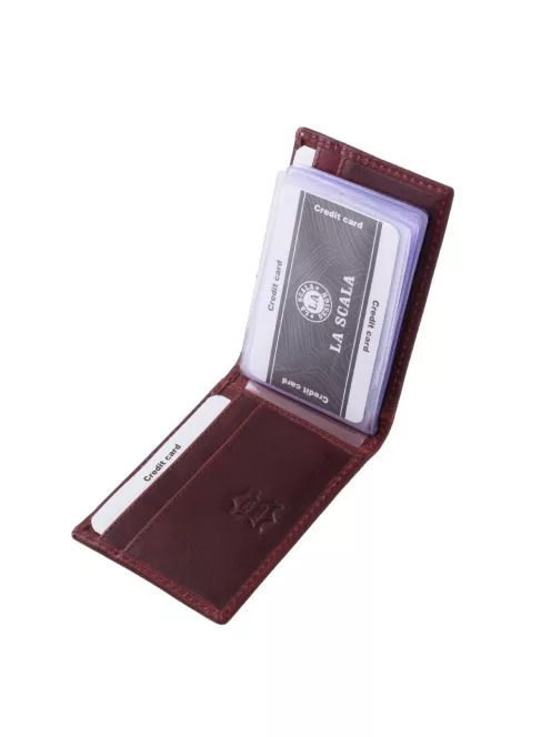 La Scala bőr kártyatartó ADQ30809 bordó