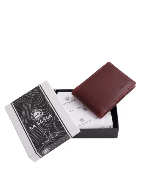 La Scala bőr kártyatartó ADQ30809 bordó