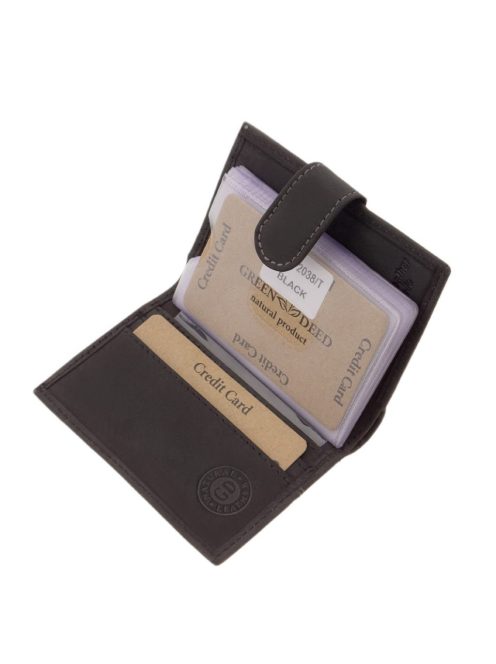 GreenDeed bőr kártyatartó átkapcsolóval FGD2038/T fekete