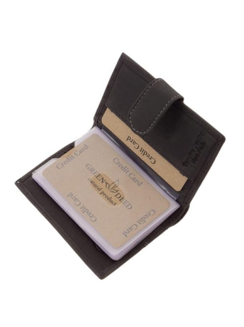 GreenDeed bőr kártyatartó átkapcsolóval FGD2038/T fekete